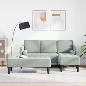 Juego de Sofá 2 pcs Gris claro 173 x 131 x 67 cm Terciopelo
