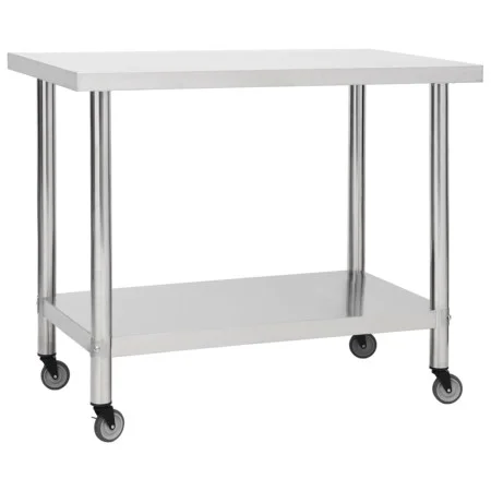Küchenarbeitstisch mit Rädern Edelstahl 100x60x85 cm von vidaXL, Wiederherstellung - Ref: Foro24-51639, Preis: 139,39 €, Raba...