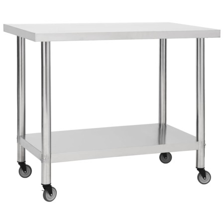 Küchenarbeitstisch mit Rädern Edelstahl 100x60x85 cm von vidaXL, Wiederherstellung - Ref: Foro24-51639, Preis: 141,46 €, Raba...
