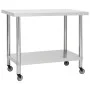 Küchenarbeitstisch mit Rädern Edelstahl 100x60x85 cm von vidaXL, Wiederherstellung - Ref: Foro24-51639, Preis: 139,39 €, Raba...
