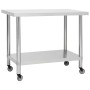 Küchenarbeitstisch mit Rädern Edelstahl 100x60x85 cm von vidaXL, Wiederherstellung - Ref: Foro24-51639, Preis: 141,46 €, Raba...