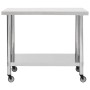 Küchenarbeitstisch mit Rädern Edelstahl 100x60x85 cm von vidaXL, Wiederherstellung - Ref: Foro24-51639, Preis: 141,46 €, Raba...