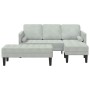 Juego de Sofá 2 pcs Gris claro 173 x 131 x 67 cm Terciopelo