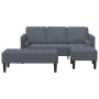 Juego de Sofá 2 pcs Gris oscuro 173 x 131 x 67 cm Terciopelo