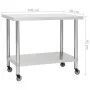 Küchenarbeitstisch mit Rädern Edelstahl 100x60x85 cm von vidaXL, Wiederherstellung - Ref: Foro24-51639, Preis: 139,39 €, Raba...