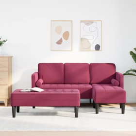 Juego de Sofá 2 pcs Rojo vino tinto 173 x 131 x 67 cm