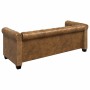 Sofá Chesterfield de 3 plazas cuero sintético marrón