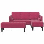 Juego de Sofá 2 pcs Rojo vino tinto 173 x 131 x 67 cm