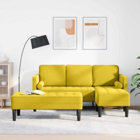 Juego de Sofá 2 pcs Amarillo 173 x 131 x 67 cm Terciopelo