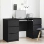 Escritorio Roble negro 140 x 50 x 76 cm Madera contrachapada