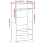 Armario Roble negro 100 x 50 x 200 cm Madera contrachapada
