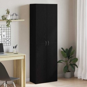 Gabinete de oficina con estante 2 pcs Roble negro 60 x 32 x 190