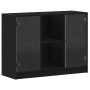 Vitrina Roble negro 102 x 37 x 75.5 cm Madera contrachapada