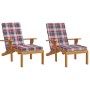 Sonnenliegen-Kissen, 2 Stück, rot kariertes Oxford-Gewebe von vidaXL, Kissen für Stühle und Sofas - Ref: Foro24-361997, Preis...
