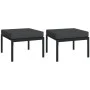 Garten-Fußhocker 2 Stück aus Stahl mit grauen Kissen 60x60x35 cm von vidaXL, Modulare Sofas für den Außenbereich - Ref: Foro2...