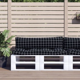 Cojines para palés 2 piezas tela Oxford a cuadros negros von vidaXL, Kissen für Stühle und Sofas - Ref: Foro24-360938, Preis:...