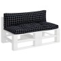 Cojines para palés 2 piezas tela Oxford a cuadros negros von vidaXL, Kissen für Stühle und Sofas - Ref: Foro24-360938, Preis:...