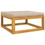 Solid acacia wood garden footrest with taupe gray cushions by vidaXL, Modular outdoor sofas - Ref: Foro24-360006, Price: 101,...