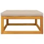 Solid acacia wood garden footrest with taupe gray cushions by vidaXL, Modular outdoor sofas - Ref: Foro24-360006, Price: 101,...