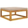 Solid acacia wood garden footrest with taupe gray cushions by vidaXL, Modular outdoor sofas - Ref: Foro24-360006, Price: 101,...