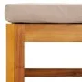 Solid acacia wood garden footrest with taupe gray cushions by vidaXL, Modular outdoor sofas - Ref: Foro24-360006, Price: 101,...