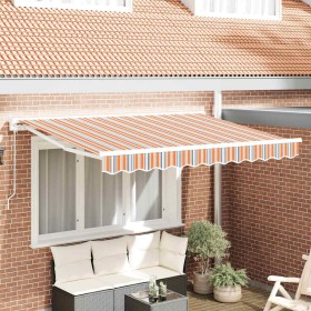 Toldo Retráctil Manual Rayas Multicolor 250x200 cm tela