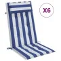 Cojines silla respaldo alto 6 uds tela Oxford rayas azul blanco by vidaXL, Cushions for chairs and sofas - Ref: Foro24-361921...