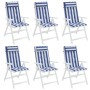 Cojines silla respaldo alto 6 uds tela Oxford rayas azul blanco von vidaXL, Kissen für Stühle und Sofas - Ref: Foro24-361921,...