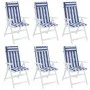 Cojines silla respaldo alto 6 uds tela Oxford rayas azul blanco by vidaXL, Cushions for chairs and sofas - Ref: Foro24-361921...