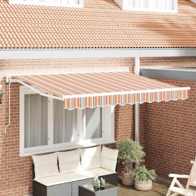 Toldo Retráctil Manual Rayas Multicolor 250x200 cm tela