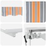 Toldo Retráctil Manual Rayas Multicolor 250x200 cm tela