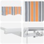 Toldo Retráctil Manual Rayas Multicolor 250 x 200 cm