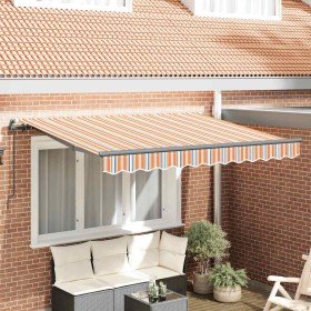 Toldo Retráctil Manual Rayas Multicolor 250 x 200 cm Toldo Retráctil Manual Rayas Multicolor 250 x 200 cm