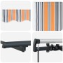 Toldo Retráctil Manual Rayas Multicolor 250 x 200 cm