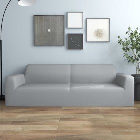 Funda elástica para sillón de 3 plazas poliéster jersey gris Funda elástica para sillón de 3 plazas poliéster jersey gris