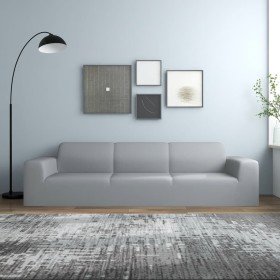 Funda elástica para sillón de 4 plazas poliéster jersey gris Funda elástica para sillón de 4 plazas poliéster jersey gris
