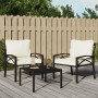 Steel garden chair with sand-colored cushions 68x76x79 cm by vidaXL, Modular outdoor sofas - Ref: Foro24-362720, Price: 141,1...