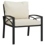 Steel garden chair with sand-colored cushions 68x76x79 cm by vidaXL, Modular outdoor sofas - Ref: Foro24-362720, Price: 141,1...
