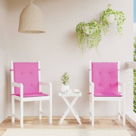 Cojines para silla con respaldo bajo 2 uds tela rosa