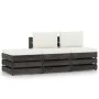 Muebles de jardín 3 piezas con cojines madera impregnada gris de vidaXL, Conjuntos de jardín - Ref: Foro24-3068182, Precio: 2...