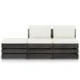 Muebles de jardín 3 piezas con cojines madera impregnada gris de vidaXL, Conjuntos de jardín - Ref: Foro24-3068182, Precio: 2...