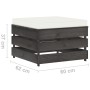 3-teilige Gartenmöbel mit grau imprägnierten Holzkissen von vidaXL, Gartensets - Ref: Foro24-3068182, Preis: 239,59 €, Rabatt: %