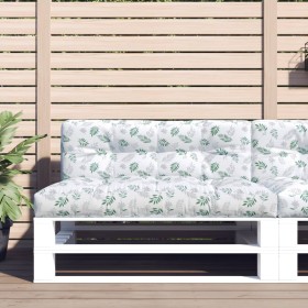 Cojín para sofá de palets tela estampado de hojas 120x40x12 cm