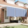 Toldo Retráctil Manual Azul y 350 x 200 cm Tela, metal