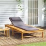 Lounger with dark gray cushion and solid acacia wood pillow by vidaXL, Loungers - Ref: Foro24-362154, Price: 176,89 €, Discou...