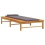 Lounger with dark gray cushion and solid acacia wood pillow by vidaXL, Loungers - Ref: Foro24-362154, Price: 144,58 €, Discou...