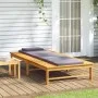 Lounger with dark gray cushion and solid acacia wood pillow by vidaXL, Loungers - Ref: Foro24-362154, Price: 144,58 €, Discou...