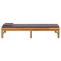 Lounger with dark gray cushion and solid acacia wood pillow by vidaXL, Loungers - Ref: Foro24-362154, Price: 176,89 €, Discou...