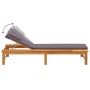Lounger with dark gray cushion and solid acacia wood pillow by vidaXL, Loungers - Ref: Foro24-362154, Price: 176,89 €, Discou...