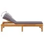 Lounger with dark gray cushion and solid acacia wood pillow by vidaXL, Loungers - Ref: Foro24-362154, Price: 144,58 €, Discou...